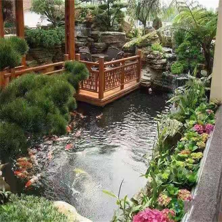 博野别墅庭院景观设计鱼池
